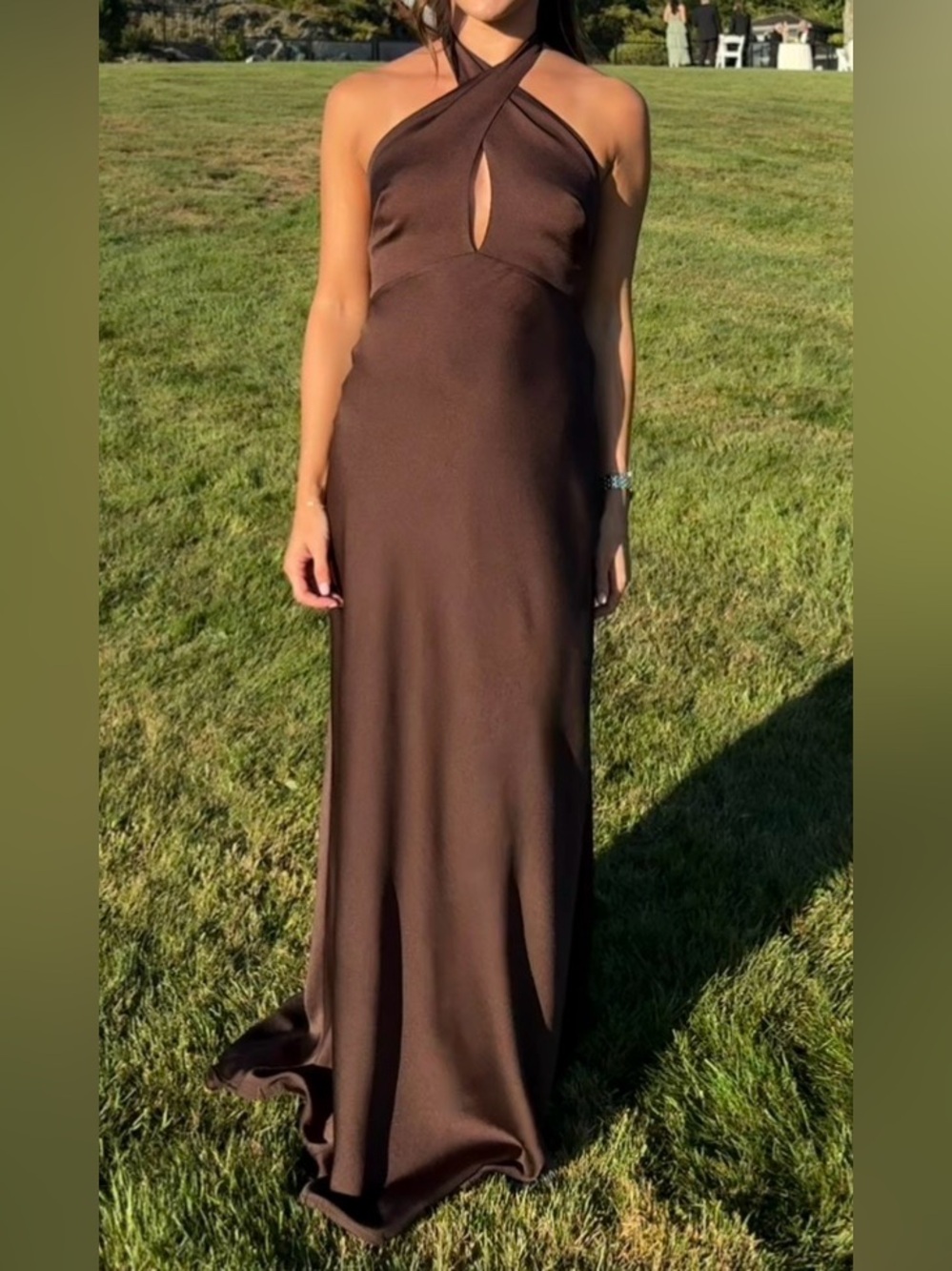 Park & Fifth Emery Espresso Satin Dress